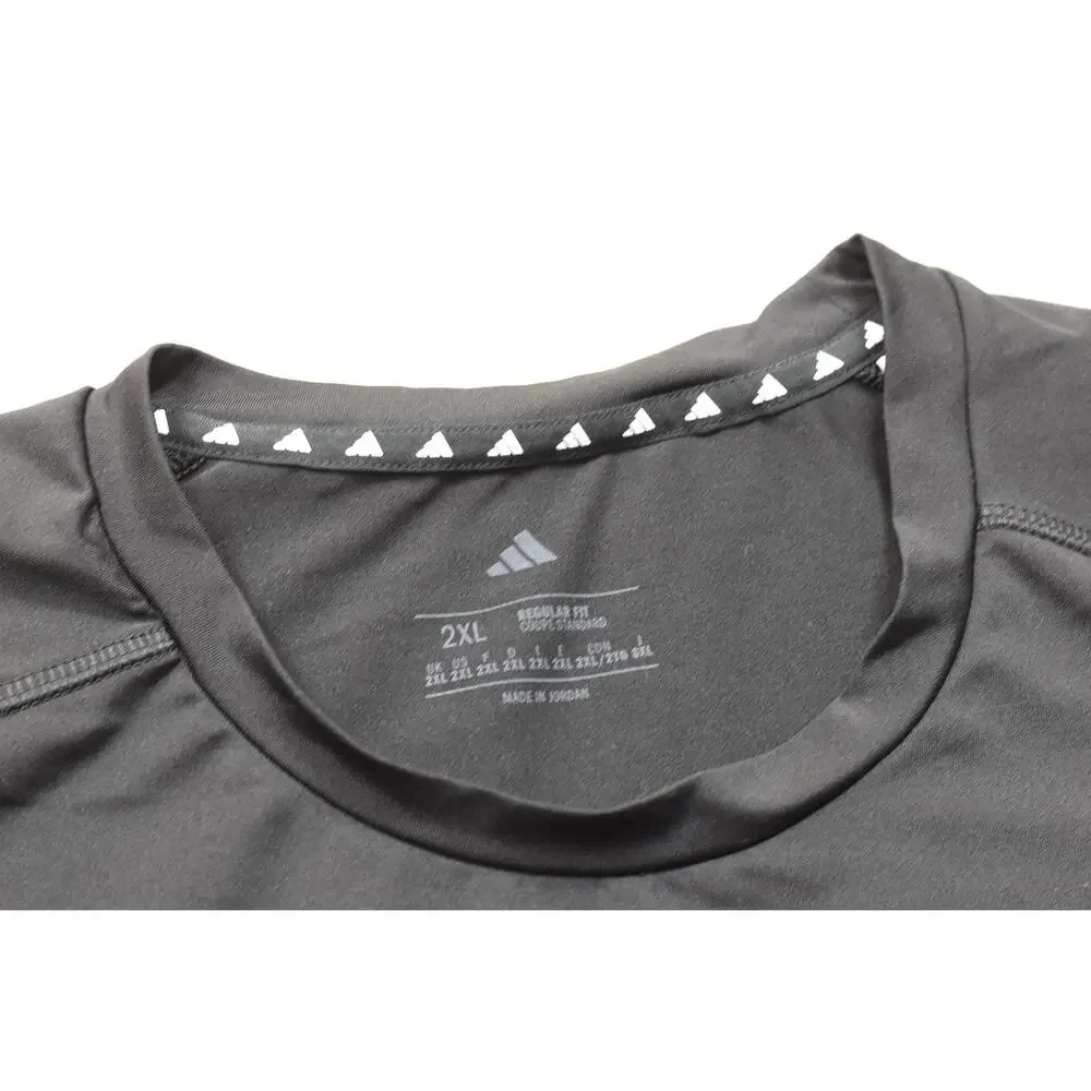 Adidas T-Shirt Mens 2XL Black Short Sleeve Performance Athletic Training Regular